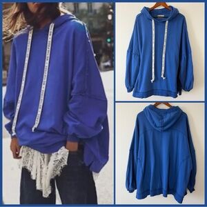 NWT Free People X We The Free We Hoodie in Size Small in Dazzling Blue